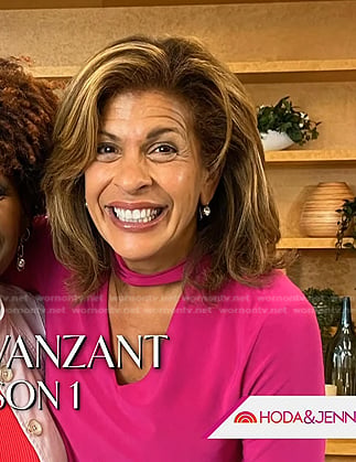 Hoda’s purple choker neck top on Today