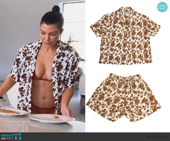 Holiday the Label Pyjama Short Set in Cowhide worn by Kourtney Kardashian on Keeping Up with the Kardashians