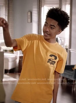 Jack’s yellow Tupac print tee on Black-ish