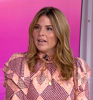 Jenna’s pink dotted ruffle blouse on Today