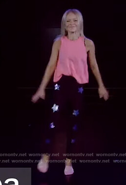 Kelly’s black metallic star leggings on Live with Kelly and Ryan