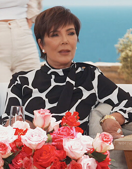 Kris’s giraffe print blouse on Keeping Up with the Kardashians
