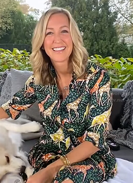 Lara’s green giraffe print shirtdress on Good Morning America
