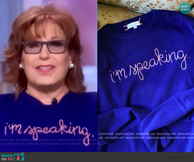 Lingua Franca I'm Speaking sweater worn by Joy Behar on The View