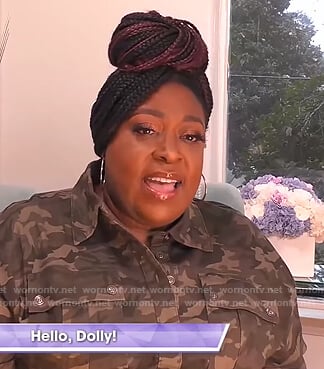 Loni’s camo print shirtdress on The Real