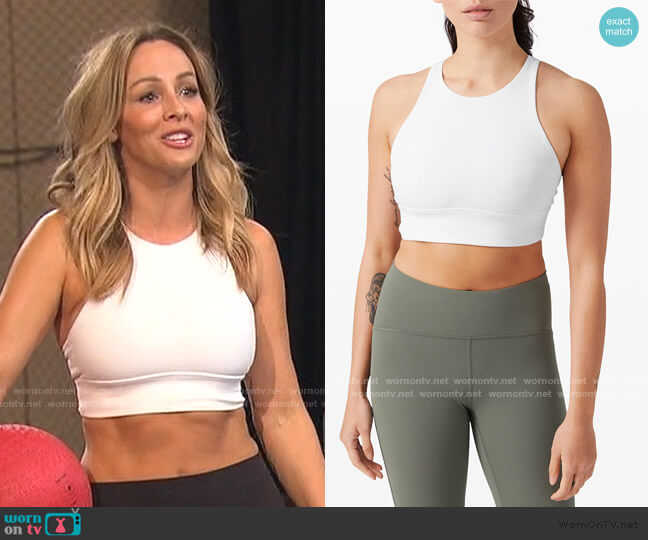 Lululemon Energy Bra High Neck Long Line Rib worn by Clare Crawley on The Bachelorette