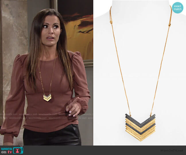 Madewell Arrowstack Necklace worn by Chelsea Lawson (Melissa Claire Egan) on The Young and the Restless