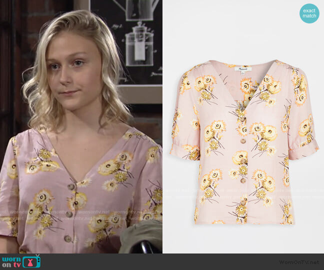 Madewell Delancy Button Down Top worn by Faith Newman (Alyvia Alyn Lind) on The Young and the Restless