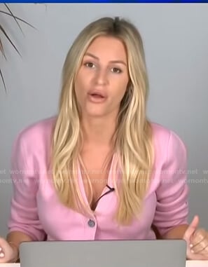 Morgan’s pink cardigan on E! News Daily Pop