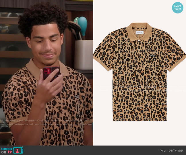 Ovadia Leopard Summer Polo worn by Andre Johnson Jr (Marcus Scribner) on Black-ish