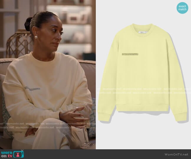 Pangaia Lightweight Recycled Cotton Sweatshirt worn by Rainbow Johnson (Tracee Ellis Ross) on Black-ish