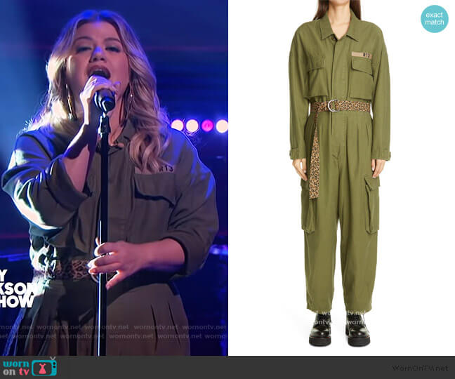 R13 Abu Belted Jumpsuit worn by Kelly Clarkson on The Kelly Clarkson Show