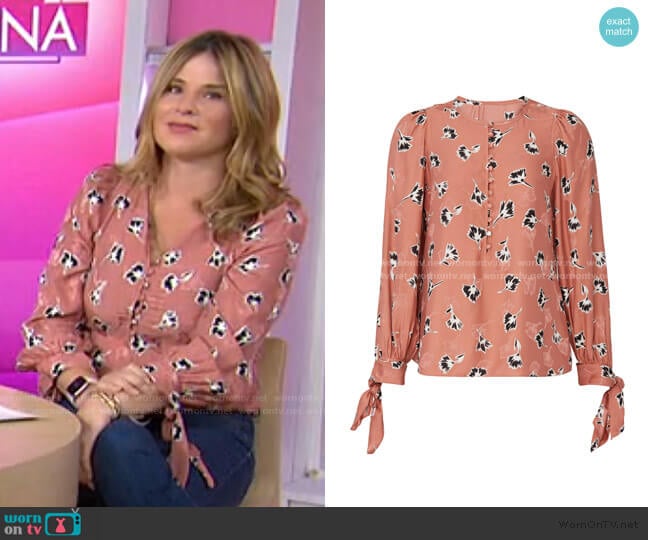 Rebecca Taylor Long Sleeve Paintbrush Top worn by Jenna Bush Hager on Today