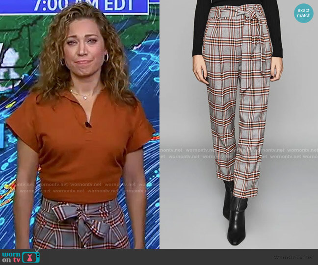 Reiss Checked Trousers worn by Ginger Zee on Good Morning America