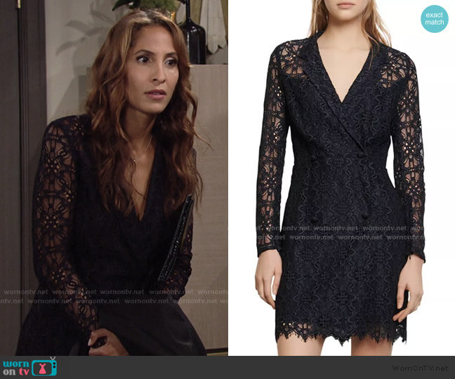 Sandro Nanie Lace Dress worn by Lily Winters (Christel Khalil) on The Young and the Restless