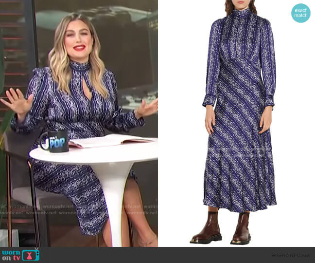 Sandro Angie Long Printed Dress worn by Carissa Loethen Culiner on E! News