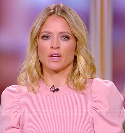 Sara’s pink short puff sleeve sweater on The View