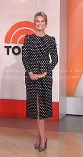 Savannah’s black polka dot dress on Today