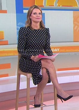 Savannah’s black polka dot dress on Today