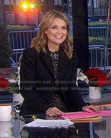 Savannah’s black puff sleeve blazer on Today