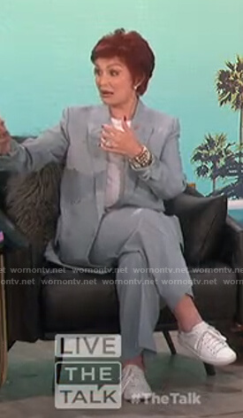 Sharon’s light blue blazer and pants on The Talk