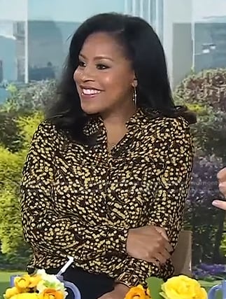 Sheinelle’s black and yellow print blouse on Today
