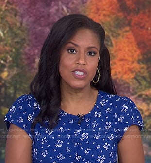 Sheinelle’s blue floral front button dress on Today