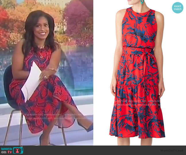 Slate & Willow Floral Midi Dress worn by Sheinelle Jones on Today