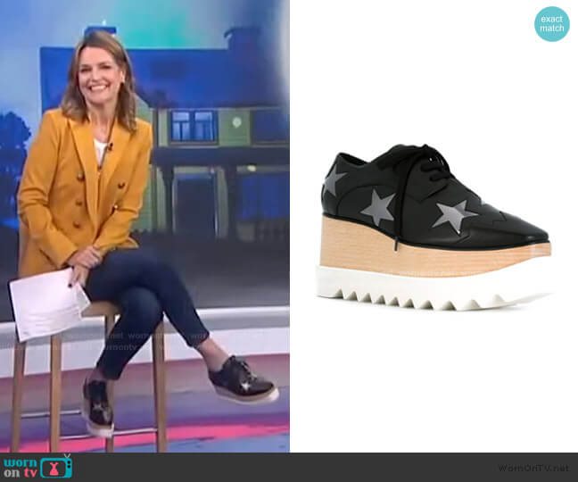 Stella McCartney Elyse Stars Platform Shoes worn by Savannah Guthrie on Today