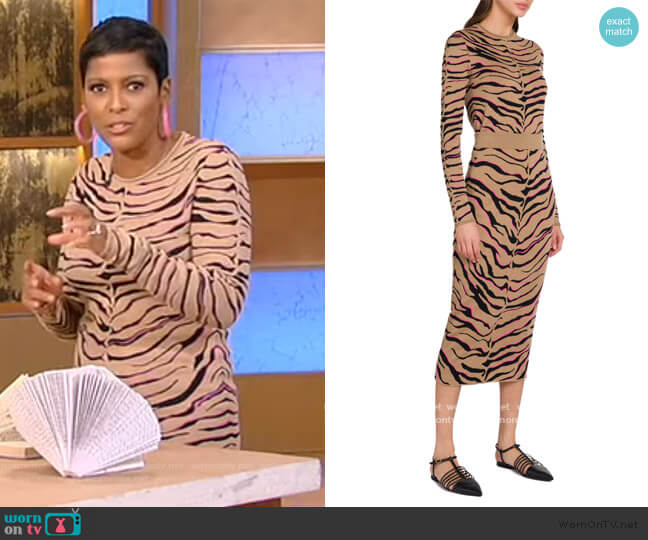 Stella McCartney Tiger Stripe Virgin Wool Sweater worn by Tamron Hall on Tamron Hall Show