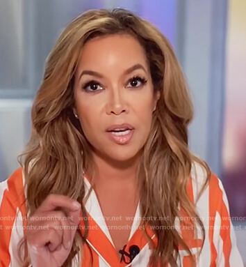 Sunny’s orange stripe blouse on The View