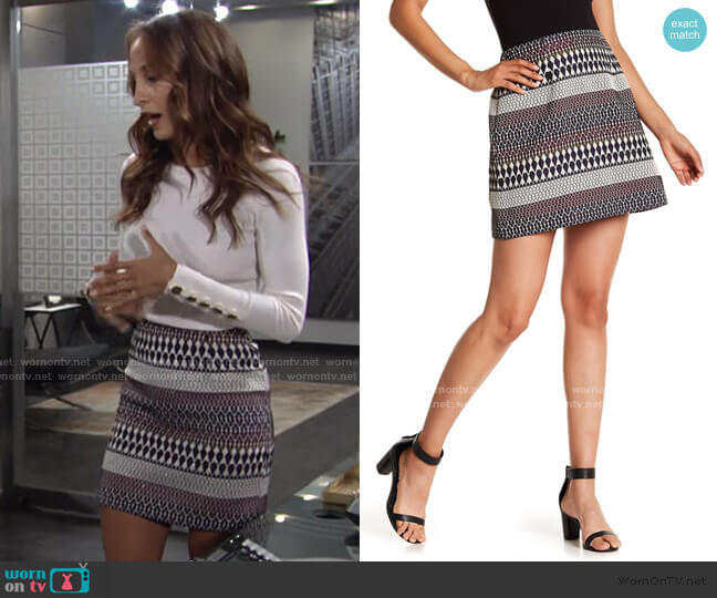 Ted Baker Raych Jacquard Mini Skirt worn by Lily Winters (Christel Khalil) on The Young and the Restless