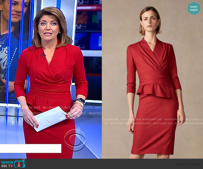 The Fold Arlington Dress worn by Norah O'Donnell on CBS Evening News