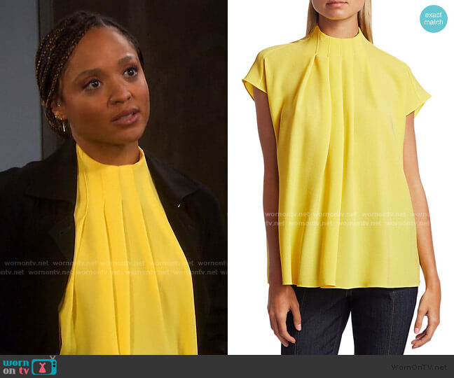 Tibi Esme Crepe Top worn by Lani Price (Sal Stowers) on Days of our Lives