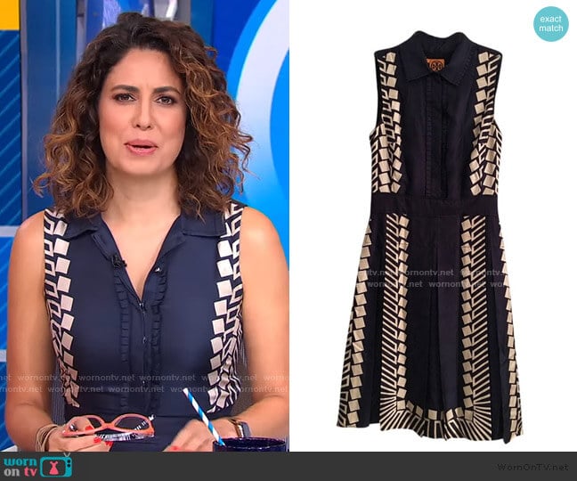 Tory Burch Print Dress worn by Cecilia Vega on Good Morning America
