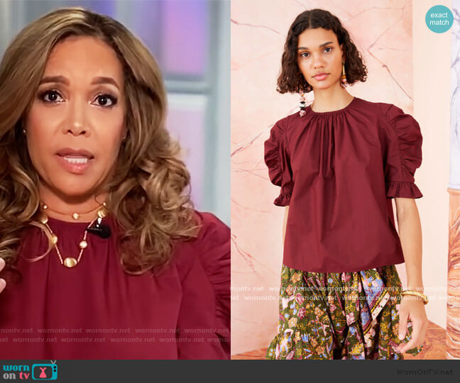 Ulla Johnson Joni Blouse worn by Sunny Hostin on The View