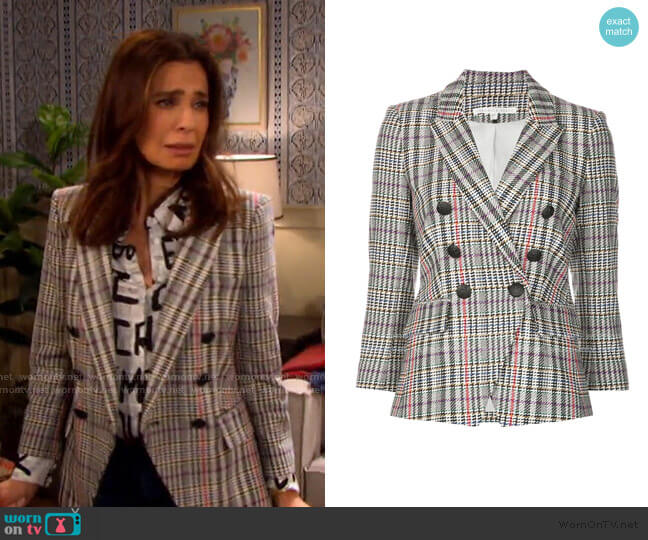 Veronica Beard Empire Houndstooth Dickey Jacket worn by Hope Williams (Kristian Alfonso) on Days of our Lives