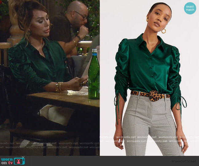 Veronica Beard Lillian Blouse worn by Kelly Dodd on The Real Housewives of Orange County