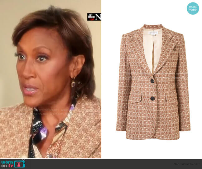 Victoria Beckham Geometric Pattern Single-Breasted Blazer worn by Robin Roberts on Good Morning America