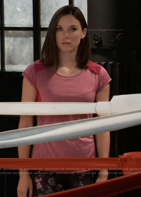 Willow’s pink colorblock tee on General Hospital