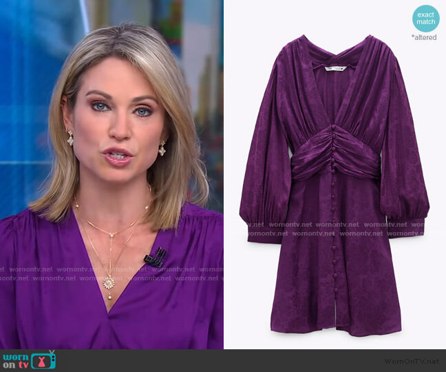 Zara Jacquard Dress worn by Amy Robach on Good Morning America