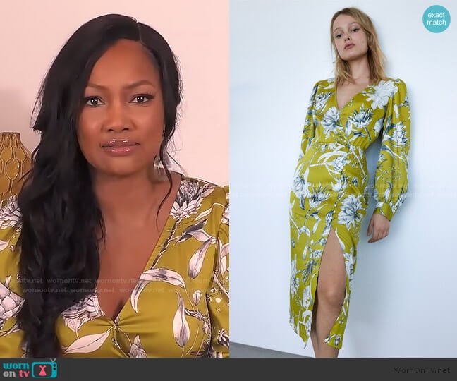 Zara Printed Midi Dress worn by Garcelle Beauvais on The Real