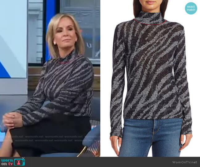 Rag & Bone Zebra Shaw Turtleneck Sweater worn by Dr. Jennifer Ashton on Good Morning America