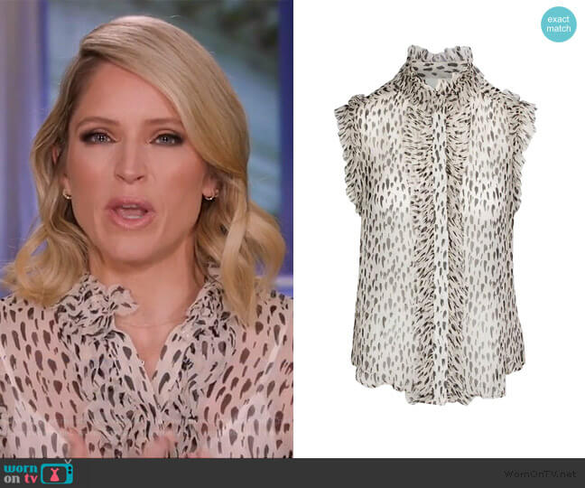 7 For All Mankind Sleeveless Top With Ruffles worn by Sara Haines on The View