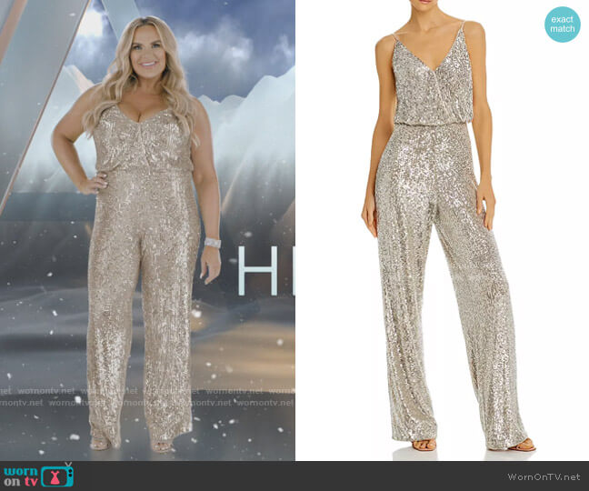 Aidan by Aidan Mattox Sequined Wide-Leg Jumpsuit worn by Heather Gay on The Real Housewives of Salt Lake City