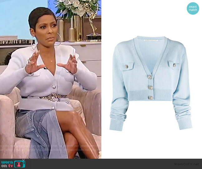 Alessandra Rich Cropped Cardigan worn by Tamron Hall on Tamron Hall Show
