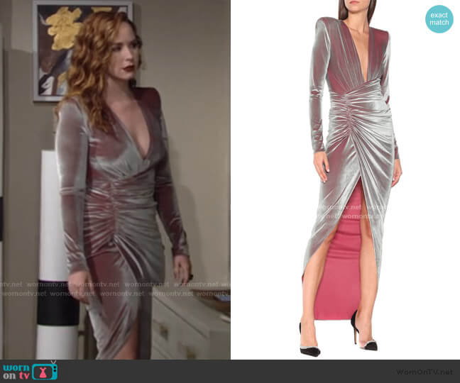 Alexandre Vauthier Stretch Velvet Gown worn by Mariah Copeland (Camryn Grimes) on The Young and the Restless
