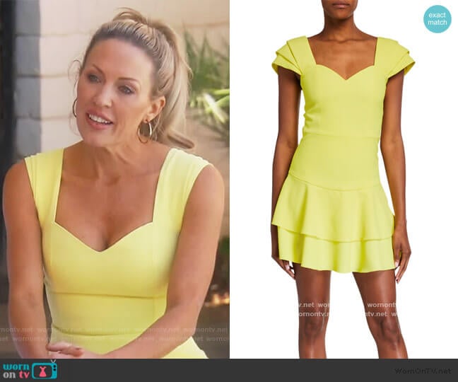 Alice + Olivia Brinda Double Ruffle Fit Flare Dress worn by Braunwyn Windham-Burke on The Real Housewives of Orange County