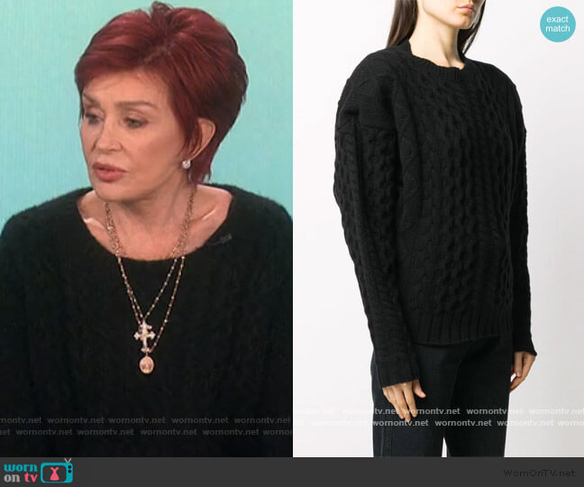 Andamane cable-knit long sleeve jumper worn by Sharon Osbourne on The Talk