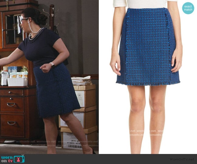 BOSS Vomanda Tweed Suit Skirt worn by Sherri Kansky (Ruthie Ann Miles) on All Rise